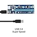 Bermunavy PCI-E Riser Express Cable 16x to 1x Powered Riser Adapter Card with 60cm USB 3.0 Extension Cable SATA to Molex 6 Pin Power Kit for Crypto Currency Mining Ethereum Bitcoin Mining Rig(6 Pack)