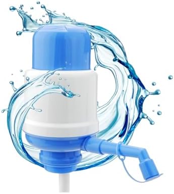 Distributore d'acqua universale - Distributore manuale per caraffe, bottiglie, barili - Compatibile con bottiglie da 2,4,6,8,10 e 12L, con adattatore da 3,8 e 4,8 cm - Bianco e blu