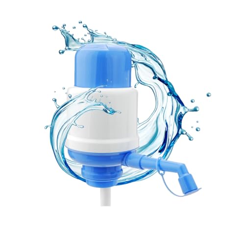 Distributore d'acqua universale - Distributore manuale per caraffe, bottiglie, barili - Compatibile con bottiglie da 2,4,6,8,10 e 12L, con adattatore da 3,8 e 4,8 cm - Bianco e blu