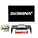 DESIGNA Black Monitor Stand, Computer Monitor Arms & Stands Laptop TV Printer Metal Platforms Stands Shelves Risers Desktop Workspace Organizers 11