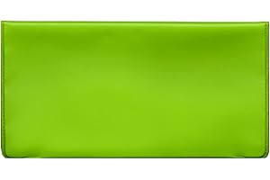 Easy Read Register Vinyl Checkbook Cover for Top Tear Personal Checks (Lime Green)