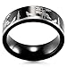 SHARDON Men's 8mm Black Tungsten Ring with Engraved Wolves in Forest