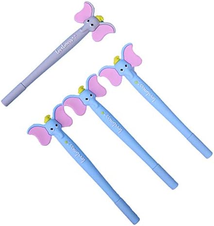 4 Pieces Cute Cartoon Cactus Gel Ink Pens 0.5mm Black Gel Ink Pen for School Office Supply Gift Stationery (Dumbo)