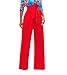 GUOLEZEEV Women Casual Stretchy Flare Wide Leg High Waisted Long Pants Red Small
