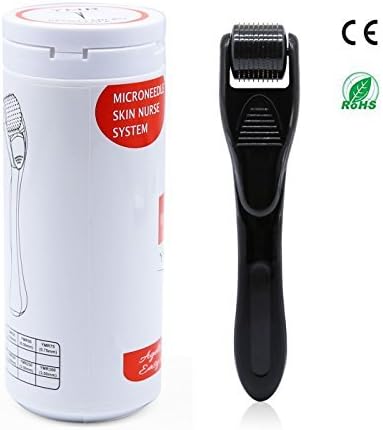 Derma Roller, Non-slip 1.5mm 540 Titanium Microneedle Roller for Cellulite and Stretch Marks, Deep Scar, Sagging Skin (Black)