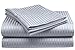 CrystalTowels Microfiber Bed Sheets Set - 4-Piece Soft Sheet Set, Stripe Pattern w/Sateen Finish, Queen Size Sheets Deep Pocket Set - Silver