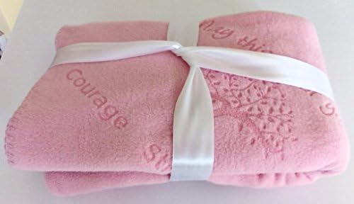 Comfort Courage Fleece Blanket Throw, Gift, Prayer Blanket, Healing Thoughts, Spiritual, Hope, 50 x 60, Laser Etched, Super Soft, Pink