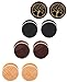 Tanyoyo Wood Cheater Fake Ear Plugs Gauges Illusion Screw Stud Earrings 3pair a set (10mm:3 pair +1 pair tree of Life)