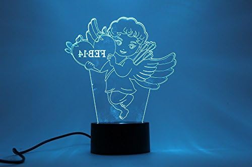 3D Illusion Cupid Love Night Light Lamps,7 Colors Gradual Changing Touch Switch USB Table Lamp for Holiday Gifts or Home Decorations