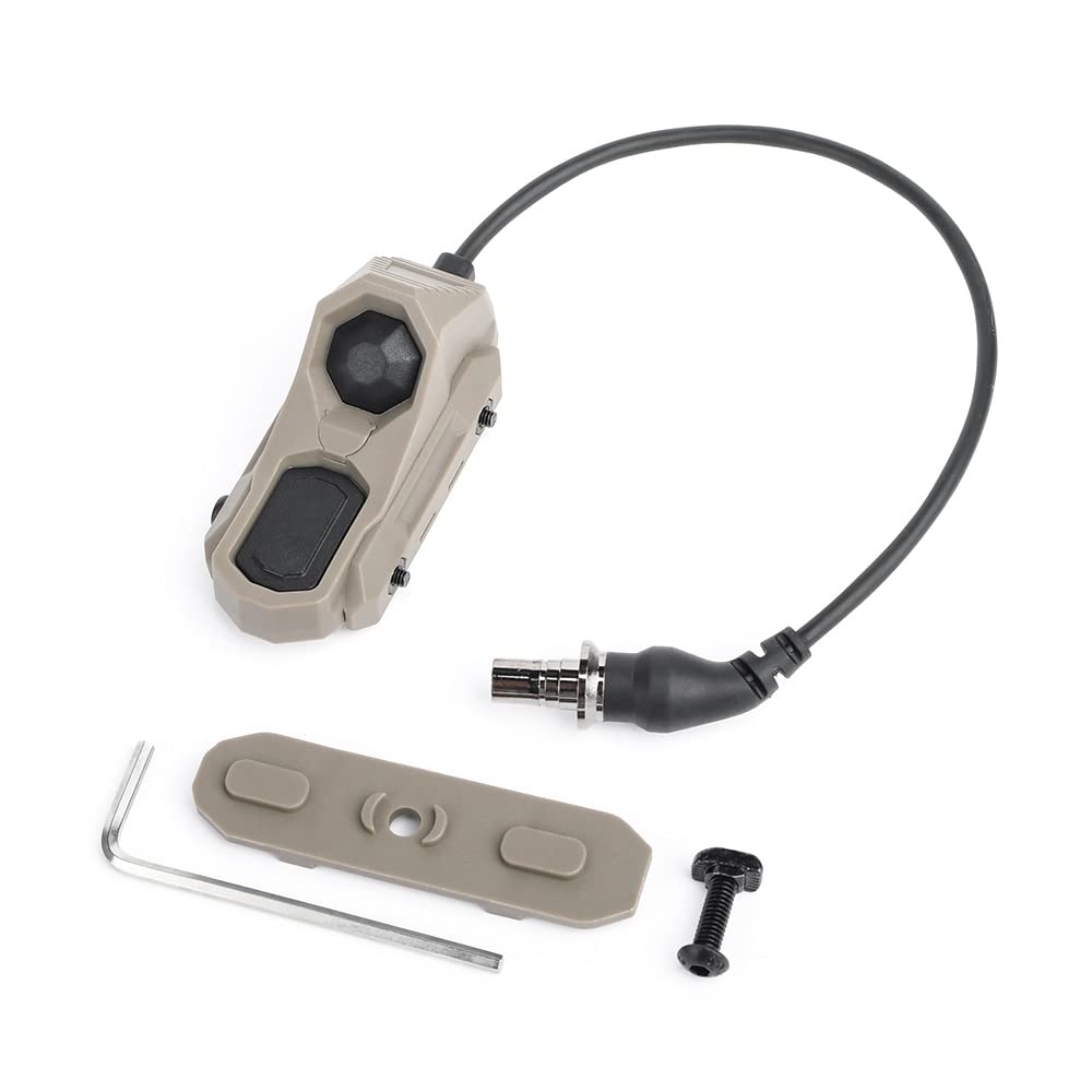 SBGJMY Tactical Flashlight Dual Function Remote Pressure Switch Portable M300 M600 Scoutlight Torch Switch for Mlok Keymod and 20mm Picatinny Rail System (Tan)