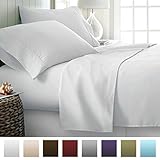 Beckham Hotel Collection Luxury Soft Brushed 1700 Series Microfiber Sheet Set - Hypoallergenic - California King - White