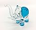 HAND BLOWN Art Glass,Blue Elephant Miniature Animals Collection, Dollhouse Miniatures, By Audomna Shop.