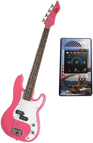 It's All About the Bass Pack-Pink Kay Electric Bass Guitar Medium Scale w/Snark Touch Screen Metronome (San Francisco)