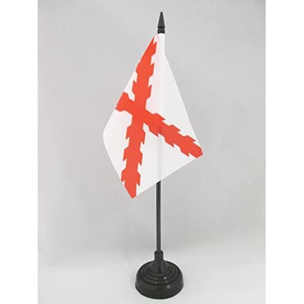 AZ FLAG - French Province of Burgundy Table Flag 4'' x 6'' - Duchy of Burgundy Office Mini Banner 100% Polyester 15 x 10 cm - Mini Desk Flag with 10'' Pole and Black Plastic Base