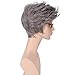 FESHFEN Pixie Cut Wigs Synthetic Short Pixie Haircut Wig with Bangs Gray Wig Harajuku Gradient Daily Granny Grey Stylish Cosplay Wig Short Bob Hair Wig For Women