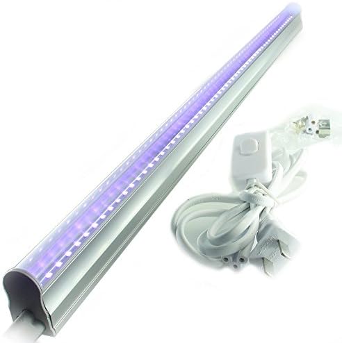 QUANS 12W T5 22.5 inch LED UV Ultra Violet Black Light Tube for Curing Authentication Currency Stain Detector DJ Party Dorm Hotel Club Halloween Glow in the dark and Special effects