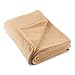 J & M Home Fashions Luxury Fleece Blanket, King, 1-Piece, Tan