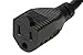 SF Cable 1ft 16/3 AWG Ultra Low Profile NEMA 5-15P Right Angle to NEMA 5-15R Power Cord, Black