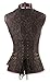 Charmian Women's Spiral Steel Boned Steampunk Gothic Vintage Brocade Corset with Jacket and Belt Coffee Brown Small
