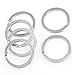 6Pcs Silver Tone Metal Flat Split Rings Keyrings Keychains Keys Holder