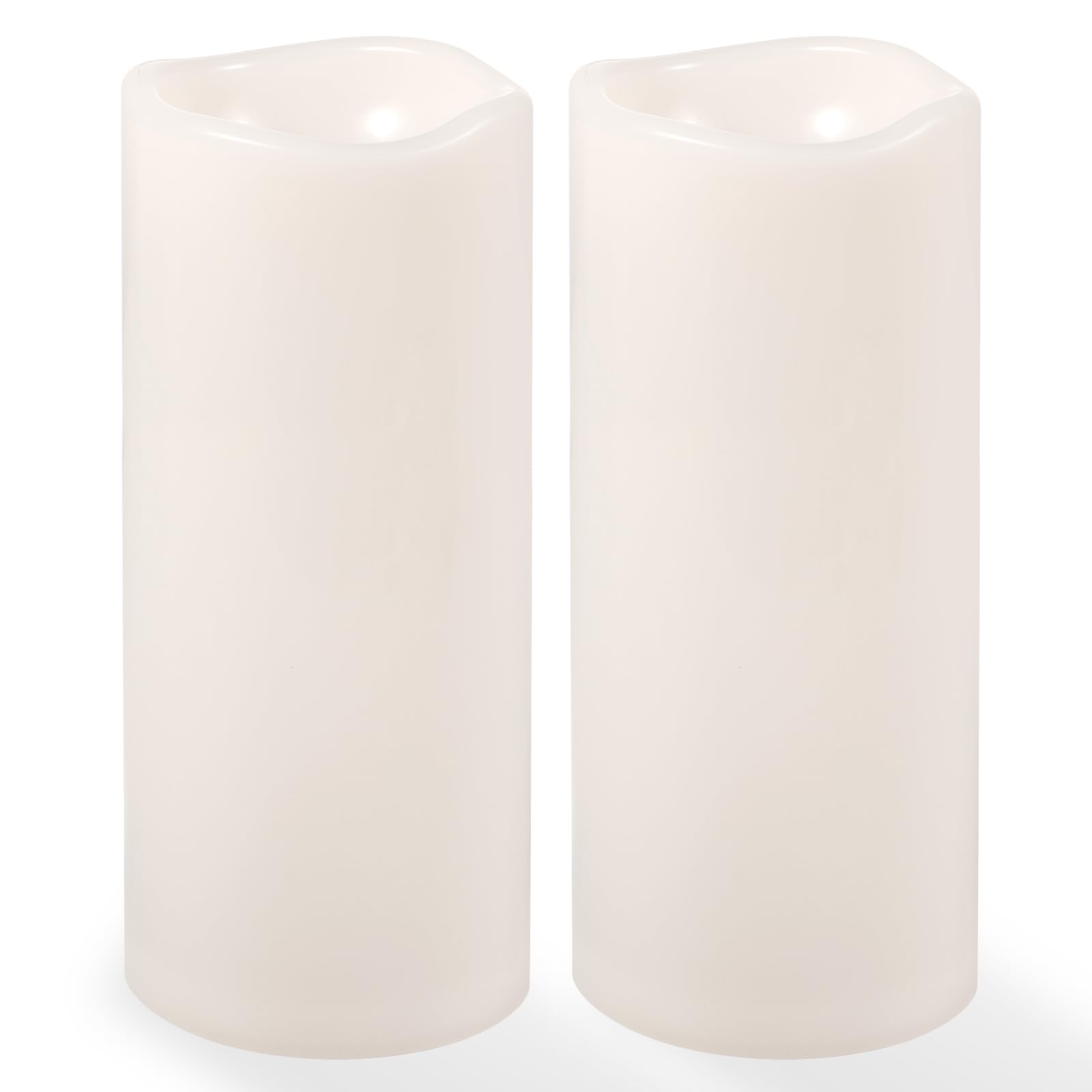 Photo 1 of NURADA Large Outdoor Solar Candles Waterproof - 10" x 4" Rechargeable Solar Powered Flameless LED Pillar Flickering Candle for Patio Porch Lanterns Decor - Ivory White Set of 2