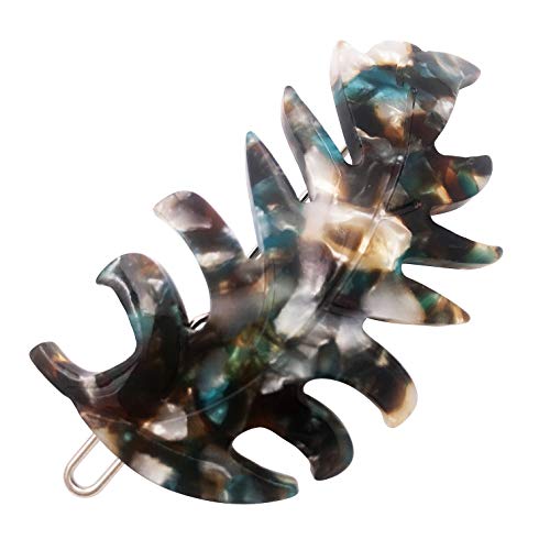 2PCS Medium Small Midnight Forest Leaf Barrettes Set Hair Accessories for Women
