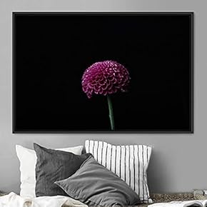 signwin Framed Canvas Wall Art Pink Flower Portrait...