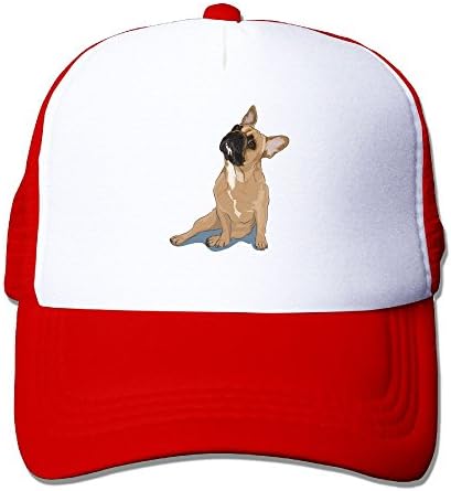 Sicily54874 French Bulldog Casual Mesh Hat For Men Cool Adjustable Baseball Snapbacks Cap Red