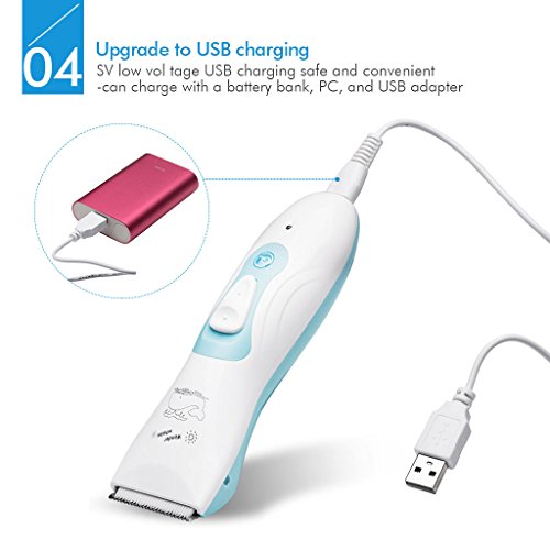 Gland GLL-6S Baby Hair clipper, Cordless Haircuts Hair Trimmer for Baby, Women Shaver, Waterproof Quiet Rechargeable Haircutting Kit - Thumbnail 5