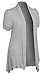 Womens Open Front Ruched Short Sleeve Shark Bite Hem Casual Plus Size Cardigan, Heather Gray, XX - Large