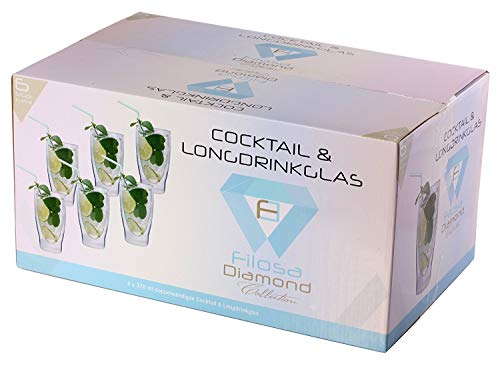 AKTION: 6x 370ml XXL doppelwandige Cocktailgläser / Longdrinkgläser / Eistee-Gläser / Saft- und Wassergläser -… – Bild 7