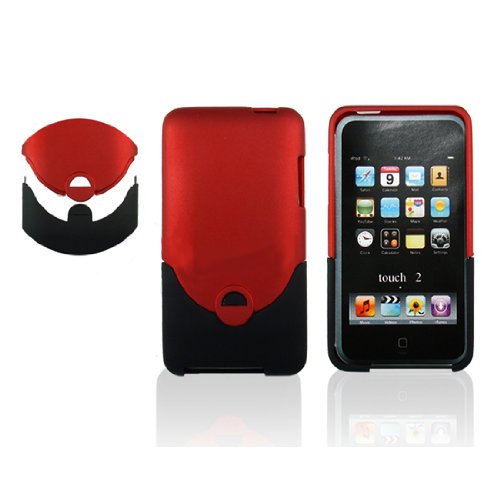 2Tone (Red + Black) Rubberized HARD CASE FOR APPLE IPOD TOUCH ITOUCH 2nd 3rd GEN 2G/3G 8GB, 16GB, 32GB, 64GB