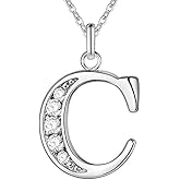 Xyphielle Women's Letter C Necklace, 925 Silver Plated, Gift for Christmas, Birthday, Anniversary, Mother's Day, Jewelry for Girlfriend, Wife, Mom