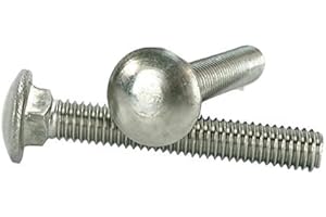 CHENANGO SUPPLY Stainless 3/8-16 x 2-1/2" Carriage Bolt (1" to 5" Lengths Available in Listing), 18-8 Stainless Steel,25 Pieces (3/8-16x2-1/2(25pcs))