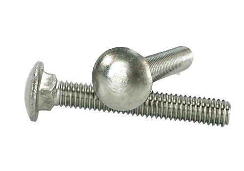 Stainless 3/8-16 x 2-1/2" Carriage Bolt (1" to 5" Lengths Available in Listing), 18-8 Stainless Steel,25 Pieces (3/8-16x2-1/2"(25pcs))