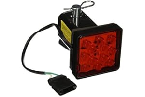 All Star Truck Parts 2" Trailer Hitch Receiver Cover with 12 LED Brake LEDs Light Tube Cover w/Pin