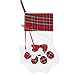 MODCON Christmas Paw Stocking for Pet Dog Large Sherpa Hanging Christmas Stocking for Christmas Decorations, 18 x 11 Inches(01 Red Paw)