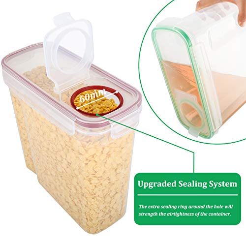 Cereal Containers,MCIRCO Upgraded Airtight Lids Cereal dispenser Food Storage Container Set of 4