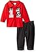 Bon Bebe Baby Boys' 2 Piece Longsleeve Collared Shirt with Denim Pant, Football Red, 6-9 Months