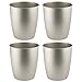 mDesign Small Steel Round Trash Can Bucket - 1.5 Gallon Wastebasket, Garbage Container Bin for Bathroom, Powder Room, Bedroom, Kitchen, Home Office - Hamill Collection - 4 Pack - Matte Satin