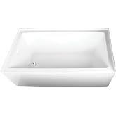 Kingston Brass VTAP663222L Aqua Eden Alcove Tub, 66" (L) x 32" (W) x 20-1/2" (D), White