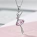Neoglory Fashion Jewelry Pink Crystal Ballet Dance Girl Pendant Necklace Ballerina for Women Gift 18