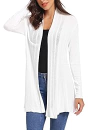 iClosam - Chaqueta de punto para mujer, estilo casual, de manga larga, ligera, con frente abierto