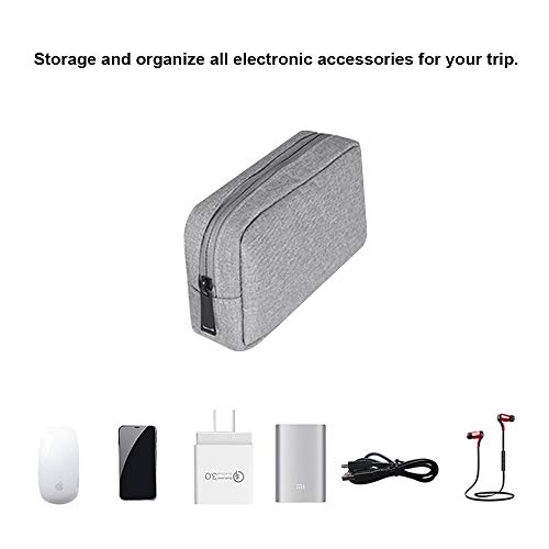 Electronic Accessories Bag,Digital Gadget Organizer Case,Nylon Travel Gear Storage Carrying Sleeve Pouch for Cable,USB,Earphones,Portable Hard Drives,Power Banks,Adapters or Camera Accessories