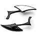Krator Custom Rear View Mirrors Black Pair w/Adapters Compatible with Harley Davidson Street Glide