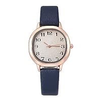 Ptmen Womens Simple Atmospheric Leather Quartz Alloy Shell Square Edging Watch