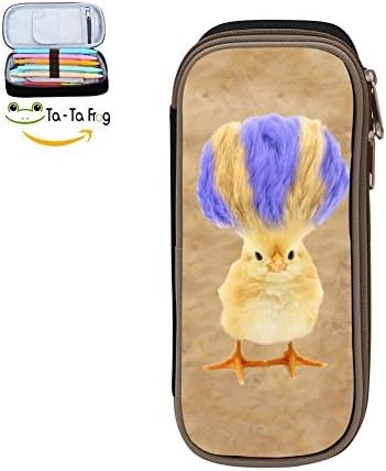 A Chicken In Art Pencil Case, Homecube Big Capacity Pen Bag Makeup Pouch Durable Students Stationery With Double Zipper,Black