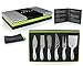 Zazza 6 Piece Cheese Knife Set with Microfiber Cleaning Cloth   