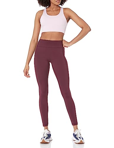 AMAZON ESSENTIALS WOMEN’S ACTIVE SCULPT MEDIUM WAIST FULL LENGTH LEGGINGS, DARK BURGUNDY, X-SMALL (PREVIOUSLY CORE 10)