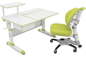 ApexDesk Height Adjustable Study Desk 43" with Drawer & Chair (Desk and Chair Bundle – DX Series Green)